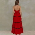 thumbnail image 6 of Xdegoge Linen Two Piece Outfit for Women Maxi Tiered Skirt Set Strapless Bandeau Top Boho Summer Skirts Flowy Flattering Lightweight Beach Vacation Party Holiday Wear, 6 of 7