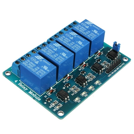 - 5V 4 Channel Relay Module For Arduino PIC ARM DSP AVR MSP430 Blue