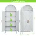 thumbnail image 3 of SUPEER 67" Tall Metal Arched Storage Cabinet, Arched Storage Bookcase with Doors, Modern Farmhouse Bookshelf, Kitchen Pantry Cabinet for Living Room, Assembly Required, White, 3 of 8