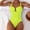 Yellow, variant on UTSJKR Women's Sweetheart Neck One-Piece Swimsuit, Ruched Tummy Control Bathing Suit with Gold U-Ring Detail Black XL