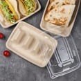 thumbnail image 3 of Callipe 10/20Pcs Disposable Taco Holders for Parties Sturdy Taco Tray Holder with Dividers Eco-Friendly Taco Plates Packaging Box for Events Taco Bar Serving Set, 3 of 8