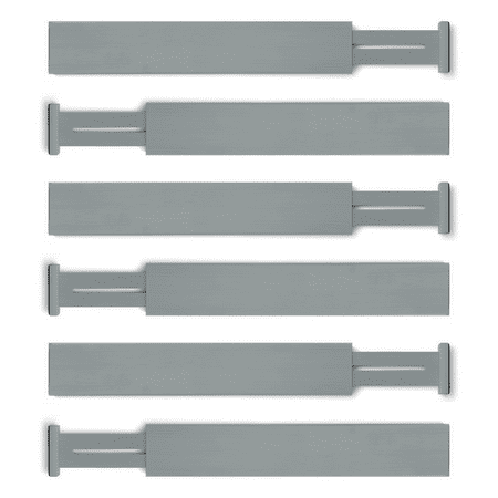 Bamboo Drawer Dividers Kitchen Organizer Set Of 6 Gray