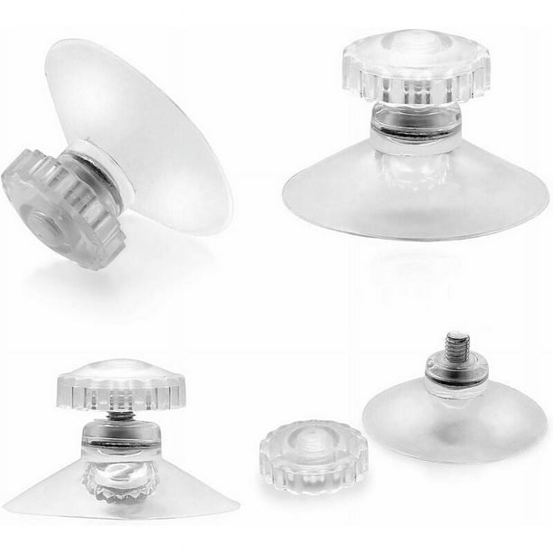 20 x Ventosas con rosca y tuercas moleteadas ? 45 mm, transparentes, para coche, camping, ventana, parasol