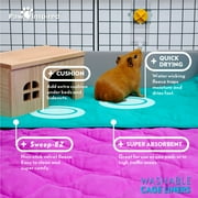 2ct 29x16” Paw Inspired Guinea Pig Cage Liner Pads | Washable Fleece Bedding , Pet Bed Mat for Guinea Pigs, Ferrets, Rabbits, Hamsters, Small Animals |Absorbent Pee Pad Waterproof Bottom (Gray)