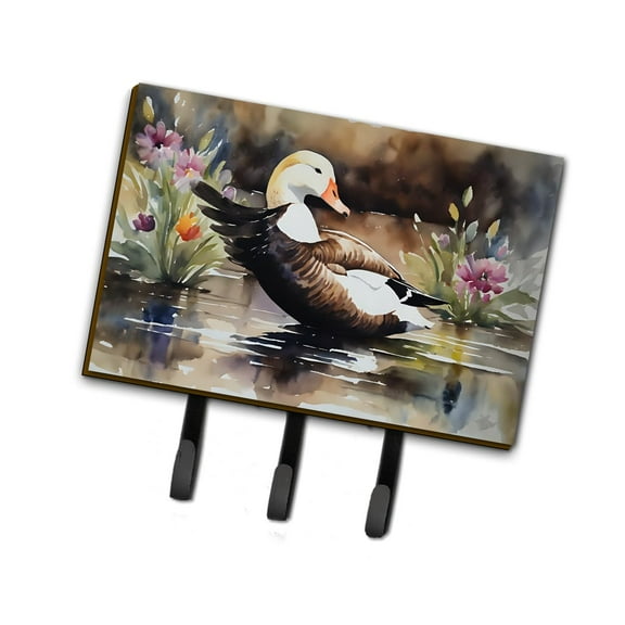 Common Eider Duck Leash or Key Holder 6 in x 9 in