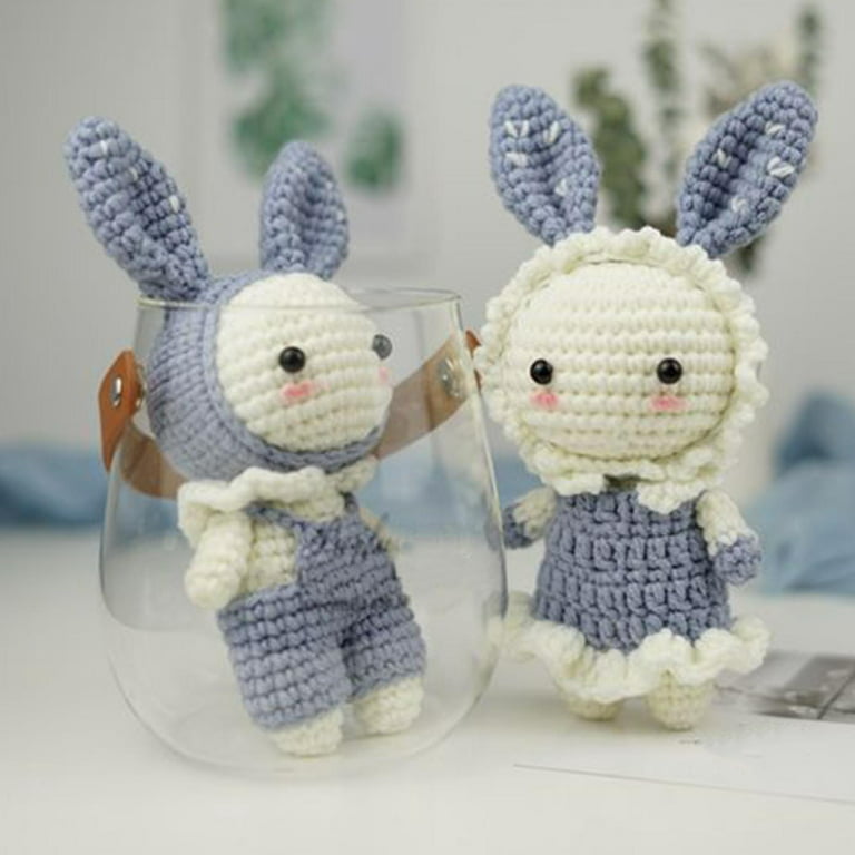 Complete Beginner Crochet Set Rabbit All in Learn to Crochet Stuffed Animal  Crochet Craft Starter Pack for Adults Gift light gray 