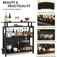 thumbnail image 6 of Tribesigns Bar Unit Home Entertainment Collection Upholstered Bar with Storage and Footrest, Black, 6 of 7