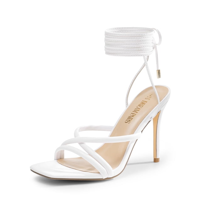 Sandalia DREAM PAIRS Tacón Estileto con Tiras Blanca Talla 8.5