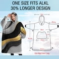 thumbnail image 4 of Oversized Wearable Blanket Hoodie,Black White Gold Marble Pattern Sherpa Blanket Hoodie with Super Pockets,Super Warm Fuzzy Pullover for Women & Men, 4 of 6