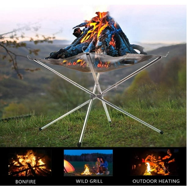 Portable Outdoor Fire Pit 16 5 Collapsible Steel Mesh Fireplace Perfect For Camping Patios And Backyards Carrying Kit Included For Camping Picnic Bonfire Patio Backyard Garden Beaches Park Walmart Com Walmart Com