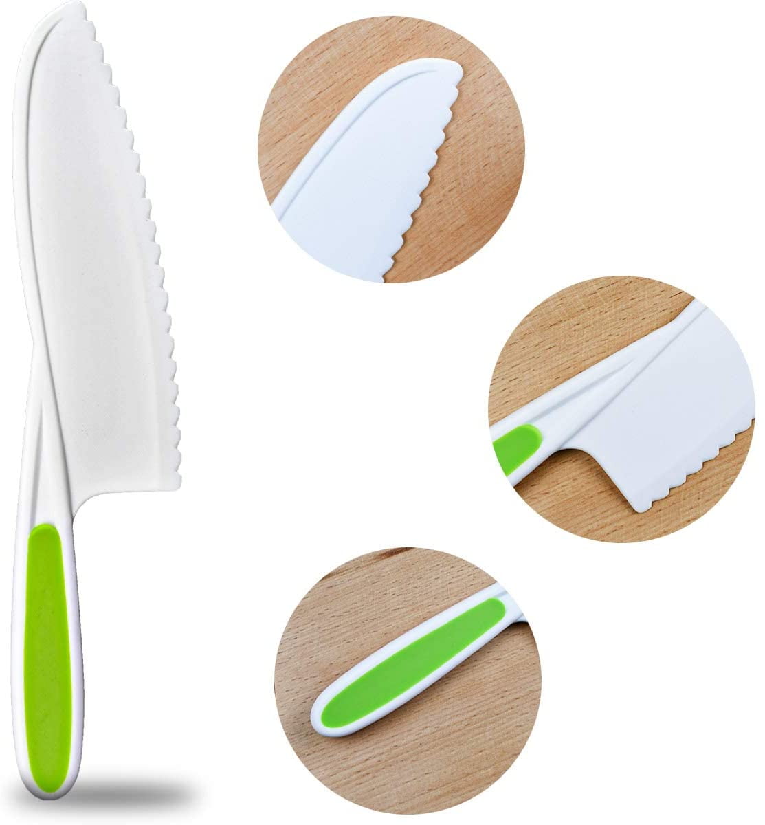 Roofei 3 PCS Plastic Kitchen Knife Set, Nylon Kitchen Knives for Kids  Colorful Plastic Cooking Knives 