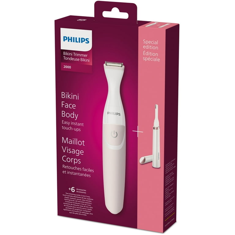 Philips Women\'s Battery Operated Bikini Trimmer Special Edition Bundle,  BRT387/90