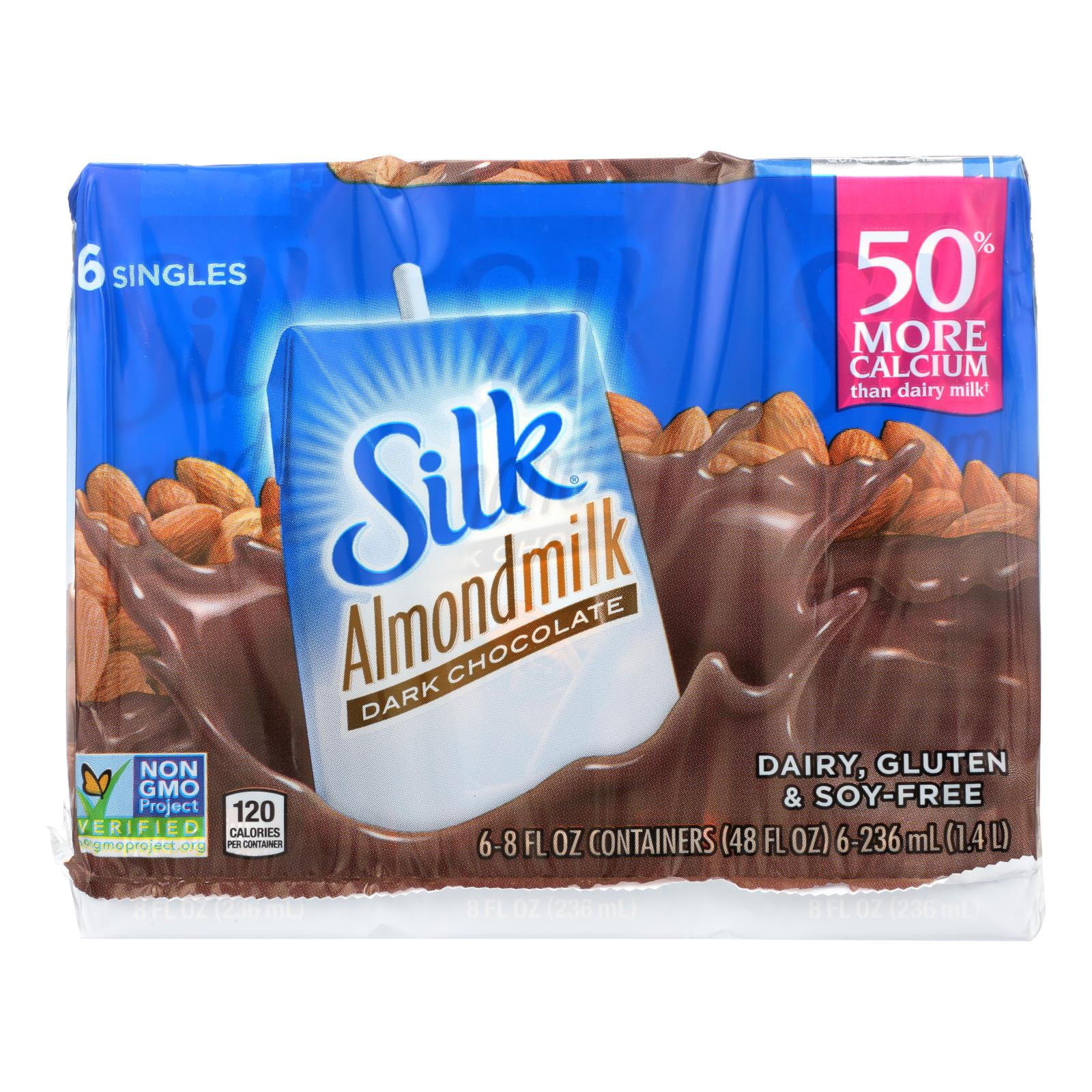 (3 Pack)Silk Dark Chocolate Almond Milk, 8 Fl Oz, 6 Count