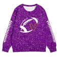 thumbnail image 3 of Girls Sweatshirt Kids Cute Glitter Crew Neck Hoodless Sweatshirt Long Sleeve Pullover Purple 4-5 Years, 3 of 4