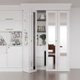 thumbnail image 2 of 60" X 80" 1-Lite Double Bifold Doors Mirror Solid Manufactured Wood Prefinished Bi-fold Door with hardware kit, 2 of 8