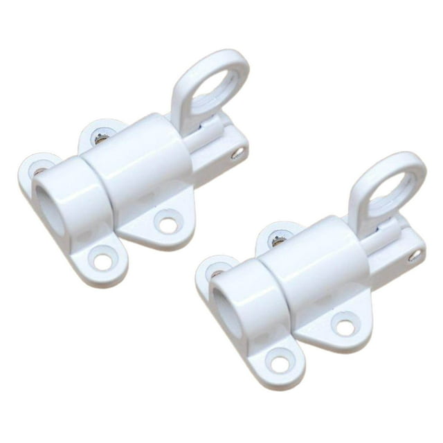 VONKY 2pcs/set Cabinet Pull Ring Spring Load Automatic Door Latch Hasp Lock White