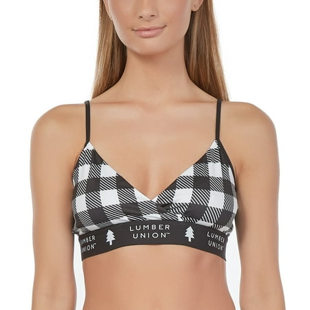 

Women s Soft Spandex Triangle Adjustable Plaid Sports Bra