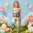 thumbnail image 2 of mgoYE Girls Clothes Size 6 Easter Day Outfit for Toddler Girls Jumpsuit Romper Spring Summer Outfit with Pockets(Light Yellow,3-4 Years), 2 of 6