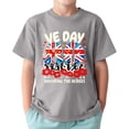 thumbnail image 1 of T-shirt d'Été à Manches Courtes Col Rond Imprimé Drapeau pour Garçons Bébés Enfants Taille 3-4T, 1 of 3
