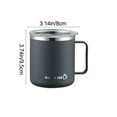 thumbnail image 3 of Taza de Agua de Acero Inoxidable con Tapa – Térmica de Doble Pared al Vacío de 400ml para Café y Viajes, Tapa Hermética a Presión Antifugas para Bebidas Calientes y Frías, Uso en Oficina o Hogar, 3 of 8