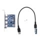thumbnail image 3 of Adaptador de de expansión HUB -E de 4 puertos a USB 3.0 Controlador perfke HUB PCI E a USB de 4 puertos, 3 of 9
