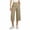 Khaki, variant on Feancey Capri Summer Pants for Women Wide Leg Business Casual Pants High Waisted Loose Work Capris Solid Lounge Cropped Trousers with Pockets Gray L
