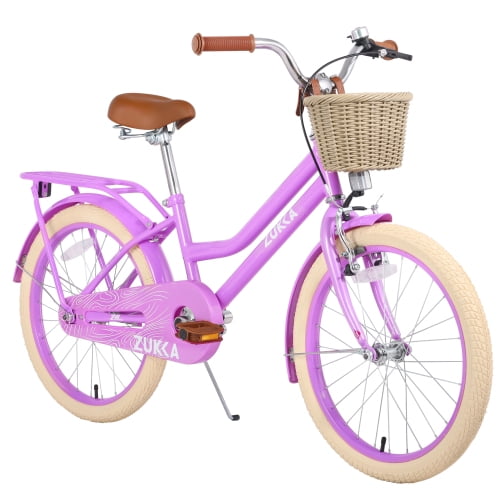 Couleurs Multiples, Vélo pour Filles avec Panier pour Enfants de 7 à 10 Ans, Roue de 20 Pouces, Roues Stabilisatrices Non Incluses