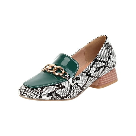 

KBKYBUYZ Fashion Artificial Snake Pattern Leather Low Heel Ladies Sandals