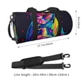 thumbnail image 2 of Fotbe Neon Pop Art Pitbull Bolsa Deportiva de Lona Plegable con Estampado, Bolsa de Gimnasio con Bolsillo Seco/Húmedo, Bolsa de Viaje Ultraligera de Gran Capacidad, 2 of 6