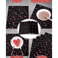 thumbnail image 6 of Valentines Placemats Pink Heart Valentines Day Place Mats for Dining Room Romantic Love Black Washable Table Mats for Kitchen Dining Decorations Set of 6, 6 of 6