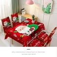 thumbnail image 4 of pitrice Christmas Themed Table Cloth Dining Table Cover Holiday Home Party Printed Tablecloth, Red, Santa Claus, 4 of 5