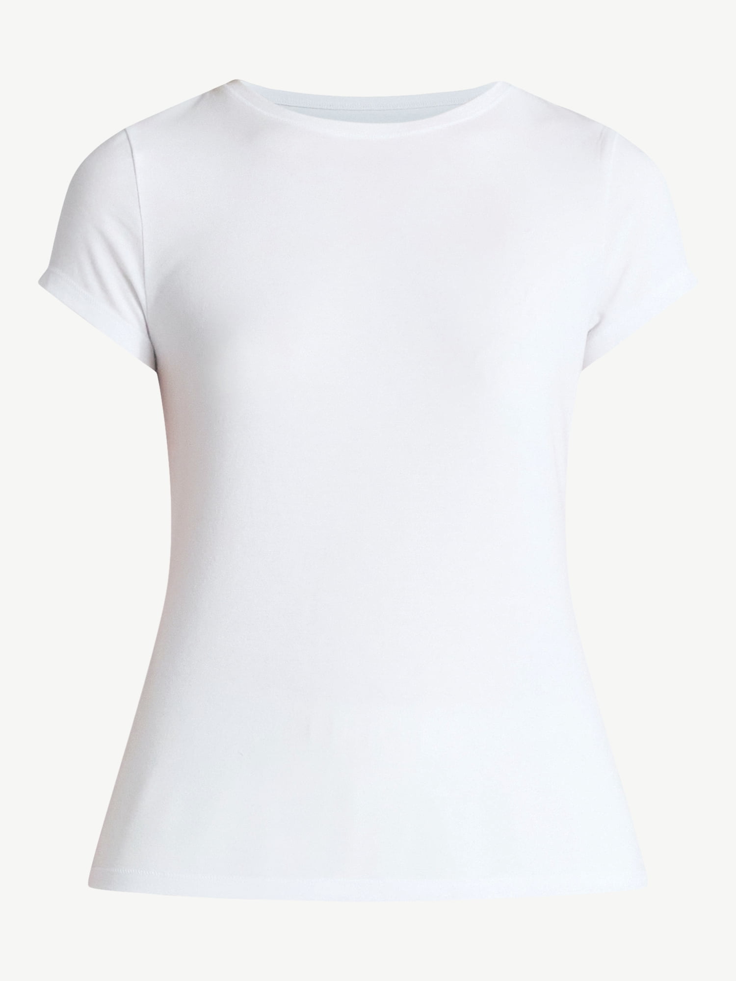 No Boundaries Crew Neck Tee with Short Sleeves, 1 or 3-Pack, Women’s