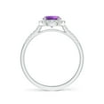 thumbnail image 2 of ANGARA Natural 0.8 Ct. Amethyst with Diamond Halo Ring in 14K White Gold for Women (Ring Size: 11.5), 2 of 9
