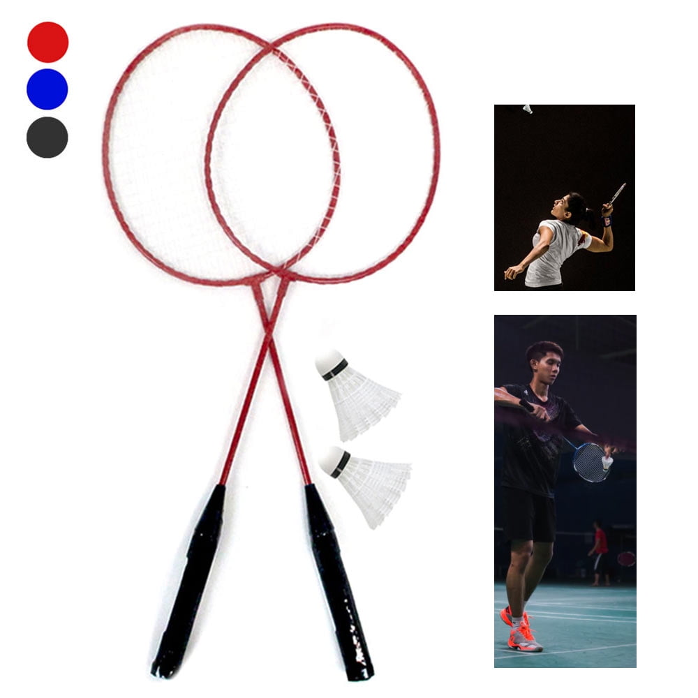 4 Player Badminton Game Set with 26" Padded Grip Rackets+2 Durable Shuttlecocks 
