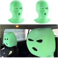 thumbnail image 1 of 2 PCS Car Headrest Cover, Personalized Funny Car Seat Full Face Mask, Ski Mask Wrap Protection for Auto Front Seat Rest Decoration, Universal Interior Car Accessories (Fluorescent Green), 1 of 6