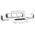 thumbnail image 4 of vidaXL 6 Piece Garden Lounge Set with Cushions Poly Rattan Dark Grey, 4 of 5