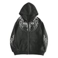 thumbnail image 4 of RUTAYY Men's Zip Hoodie Long Sleeve Loose Fit Abstract Tribal Thorn Print Daily Casual Outerwear Sweatshirt Grey, 4 of 4