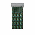 thumbnail image 2 of Tropical Bedding Set with Sheet & Covers, Exotic Torbay Palm Tree Leaves Silhouette Vibrant Greenery Tonal Negative Effect, Printed Bedroom Decor 2 Shams, 4 Sizes, Multicolor, by Ambesonne, 2 of 3
