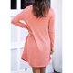 thumbnail image 4 of Vestido holgado, color puro, estilo otoñal, con bolsillos, color rosa, talla M, cuello en V, manga larga, botones, 4 of 6