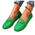 thumbnail image 4 of Womens Green Loafers Flats Slip On Synthetic Faux Leather Comfort Shoes for Work Casual Everyday,Size 10, 4 of 6