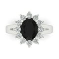 thumbnail image 2 of 2.72ct oval cut black natural onyx 14k white gold halo Bridal Wedding Engagement Promise Anniversary Ring for Women size 4, 2 of 7