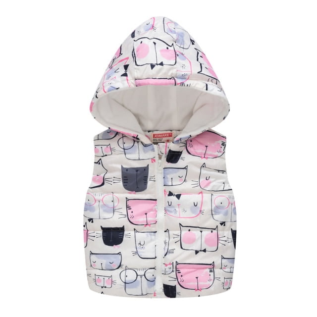 AAMILIFE Mode Filles Automne et Hiver Gilet Sans Manches à Capuche Veste Manteau pour Enfants