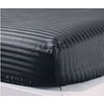 thumbnail image 3 of 1200 Thread Count 100% Egyptian Cotton 3-Piece Fitted Sheet ( 1 Fitted Sheet + 2 Pillow Covers) 15 Inches Deep Pocket Size Full XL Color Black Stripe, 3 of 5