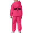 thumbnail image 6 of Kids NY Hoodie Jogger Set - Bold New York Lettering Two Piece, Comfy for School, Weekends & Family Vacations Hot Pink 110, 6 of 7