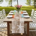 thumbnail image 4 of Table Runners 36 Inches Long Dress Scarves, Brown Coastal Farmhouse Kitchen/Dining Table Runner, Short Coffee Tablerunners, Summer Beach Nautical Starfish Coral Vintage 13x36 Inch, 4 of 9