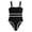 Black, variant on Girls Modest Swimsuit Summer One Piece Swimsuits Color Block Bathing Suit Contrast Trim Wide Straps Swimwear For Teens Girls, 7-14 Years