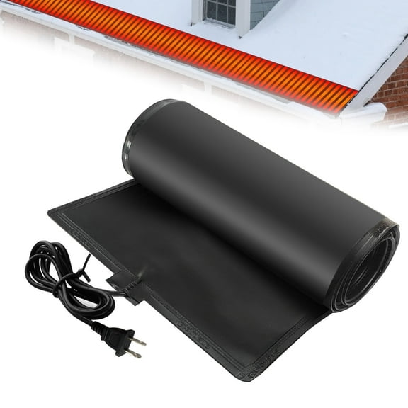 FullyWarms 10ft x 13in Heated Snow Melting Mats,120V 380 Watts for Roof,Driveway, Walkways, Sidewalks, Patios, Porch Winter Snow Removal