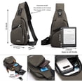 thumbnail image 4 of Mochila impermeable para hombre y mujer, mochila cruzada para hombre y mujer, mochila para senderismo, mochila cruzada multiusos para el pecho, color caqui esquí esquí Gafas de esquí, 4 of 5