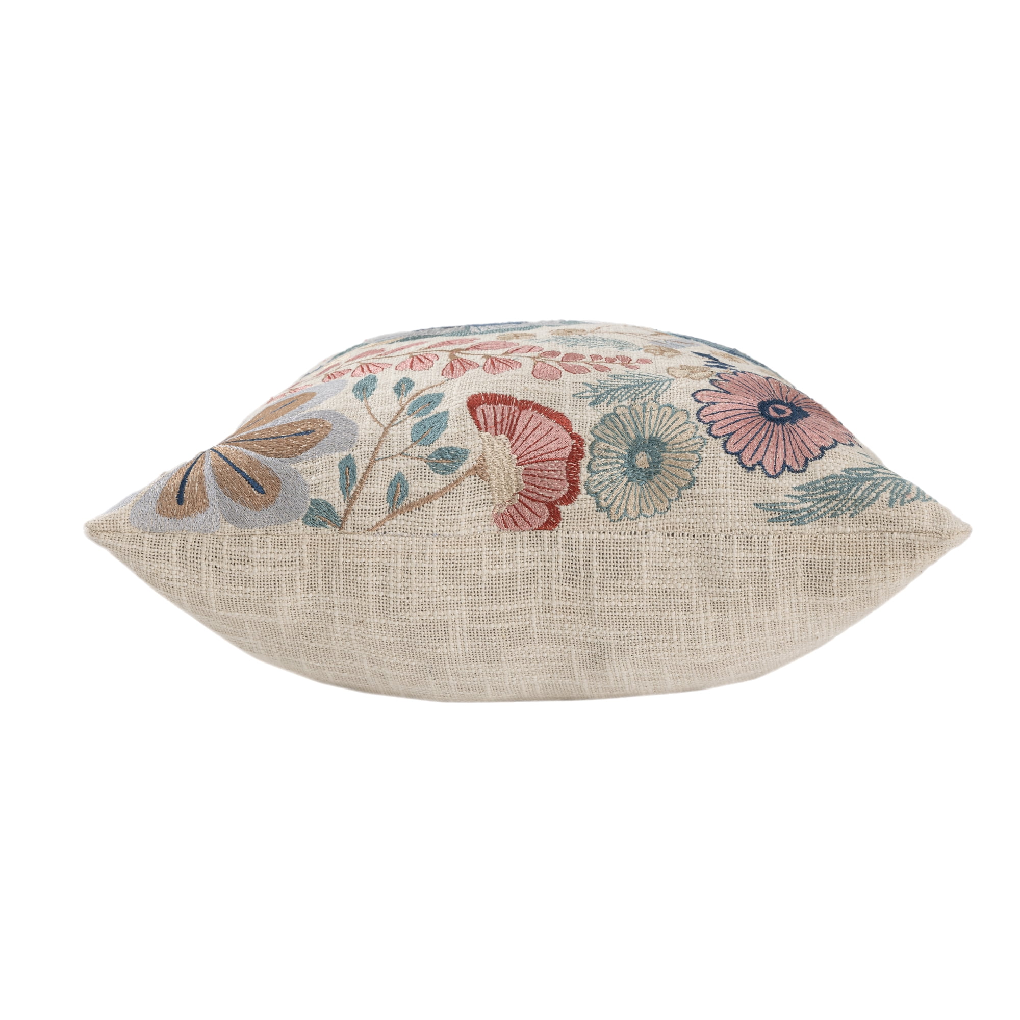 Harlow Hill Camden 24" x 24" Ivory Multi Floral Cotton Adult Decorative Throw Pillow Cover