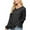 Black, variant on Owordtank Women's Oversized Sweaters 2024 Spring Fall Winter Waffle Warm Pullover Sweater